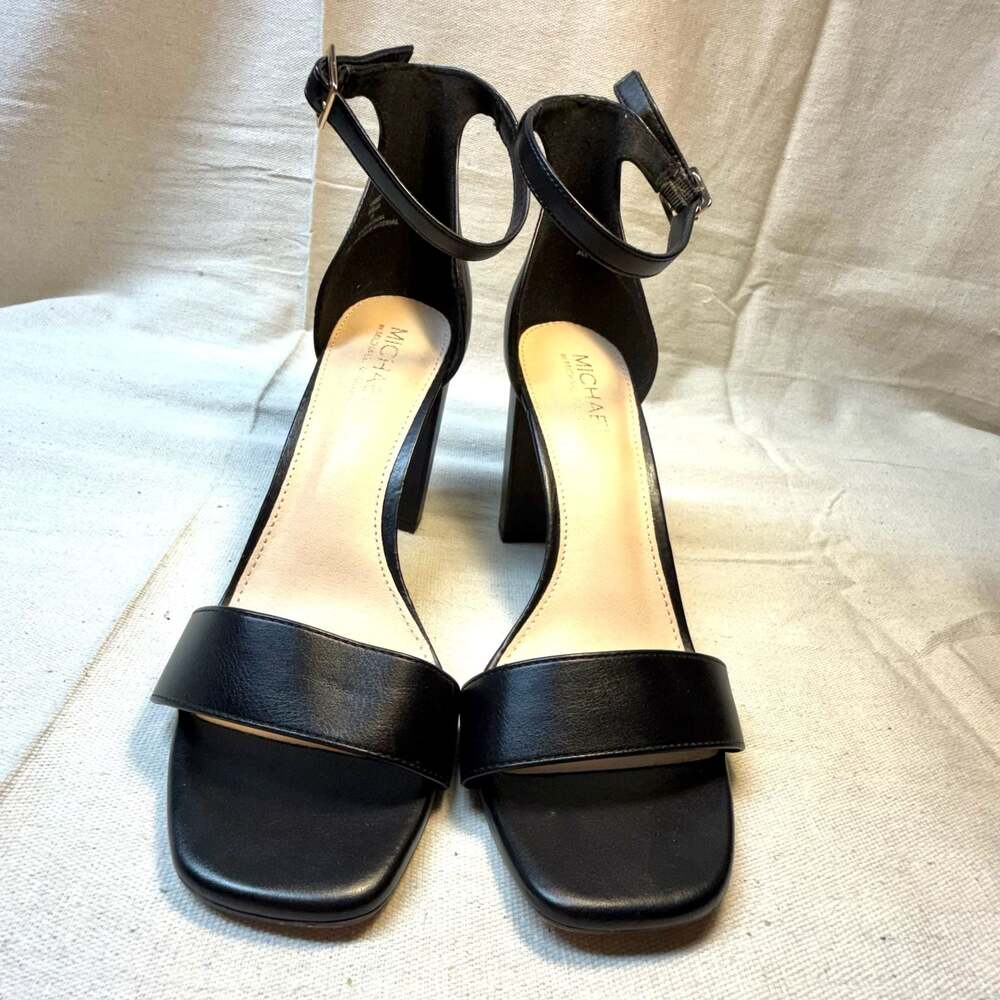 Michael By Michael Shannon Stella Women's Open Square Toe Block High Heel Ankle